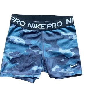 Nike Pro Blue Camo Spandex Shorts